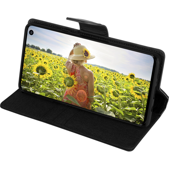 Hoesje geschikt voor Samsung Galaxy J4 - mercury canvas diary wallet case - zwart