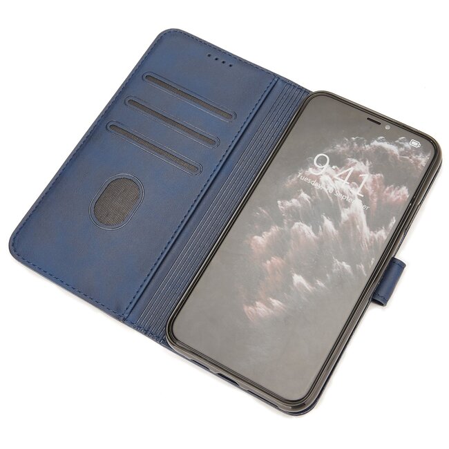 Case2go - Hoesje geschikt voor Xiaomi Mi Note 10 - Wallet Book Case -  Ruimte voor 3 pasjes - Blauw