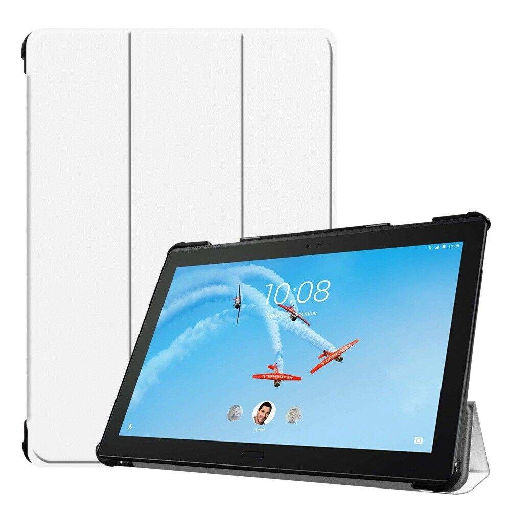 Tablet hoes geschikt voor Lenovo Tab P10 - Tri-fold Book Case - Wit afbeelding