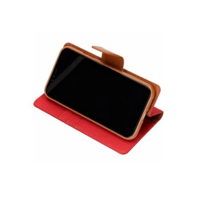Hoesje geschikt voor Samsung Galaxy M20 - mercury canvas diary wallet case - rood
