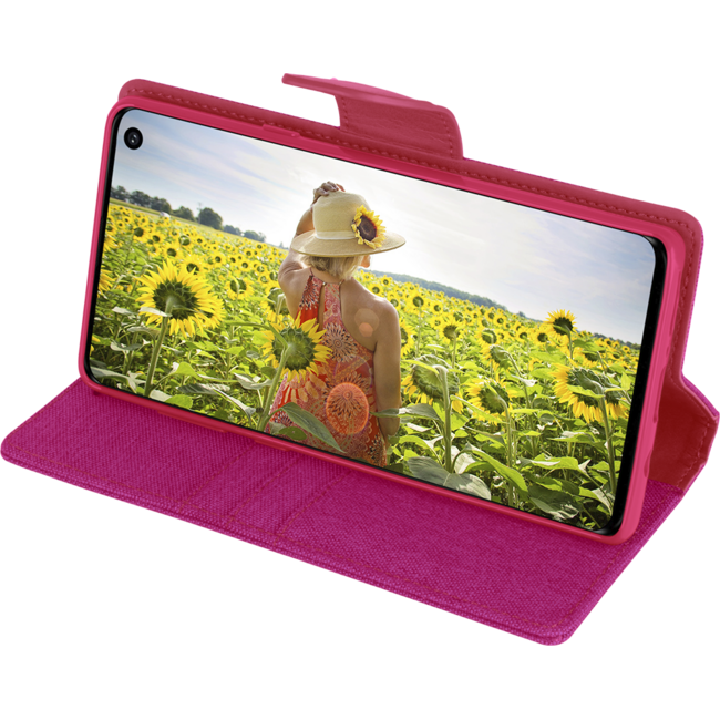 Hoesje geschikt voor Apple iPhone X / XS - Mercury Canvas Diary Wallet Case - Roze