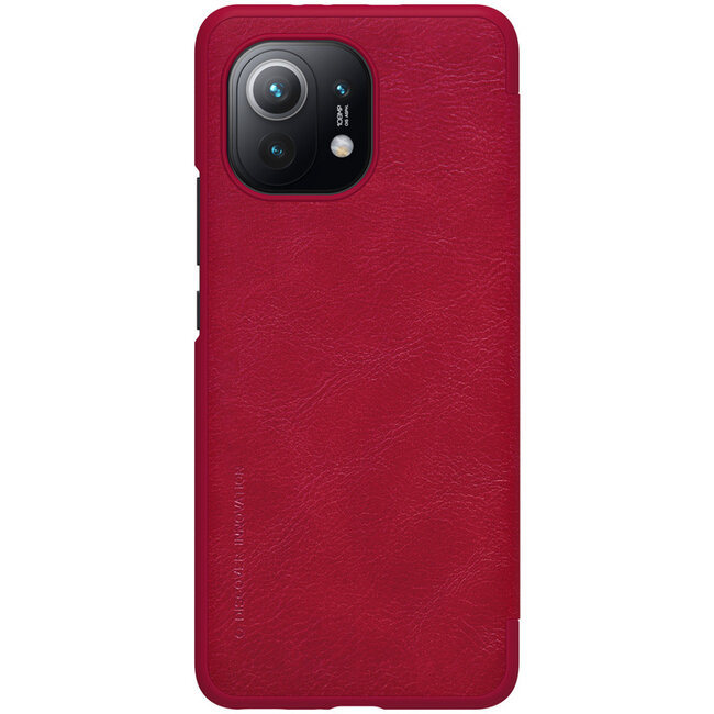Hoesje geschikt voor Xiaomi Mi 11 - Qin Leather Case - Flip Cover - Rood
