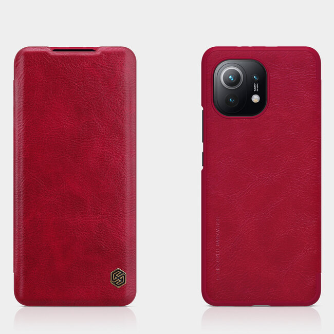 Hoesje geschikt voor Xiaomi Mi 11 - Qin Leather Case - Flip Cover - Rood