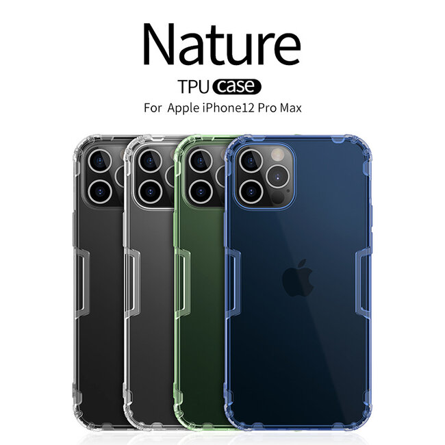 Nillkin - Hoesje geschikt voor iPhone 12 Pro Max - Nature TPU Case - Back Cover - Donker Blauw