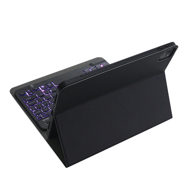 Bluetooth Keyboard Case geschikt voor Apple iPad Pro 11 (2022/2021/2020/2018) - Bluetooth Toetsenbord hoes - Toetsenbord verlichting - Zwart