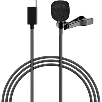 Case2go Professionele microfoon voor iPhone en iPad - Lavalier Clip On systeem - USB Type-C aanlsuiting - 1.5 meter kabel