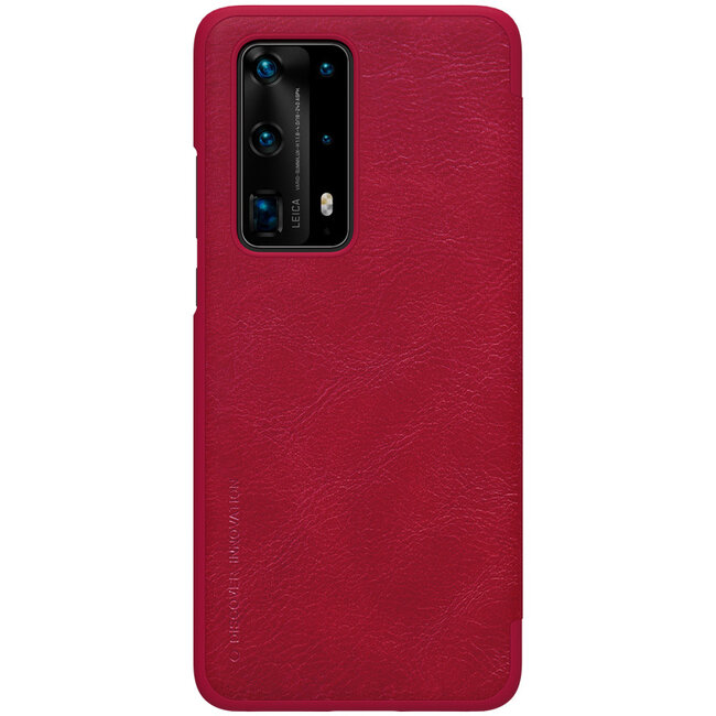 Hoesje geschikt voor Huawei P40 Pro Plus - Qin Leather Case - Flip Cover - Rood