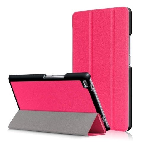 Tablet hoes geschikt voor Tablet hoes geschikt voor Lenovo Tab 4 8.0 - Tri-Fold Book Case - Magenta afbeelding