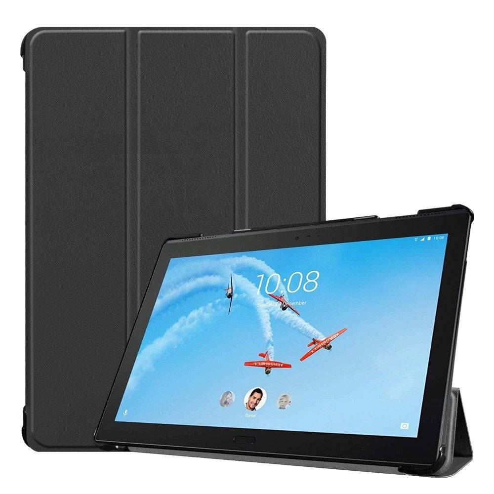 Tablet hoes geschikt voor Lenovo Tab P10 - Tri-fold Book Case - Zwart afbeelding
