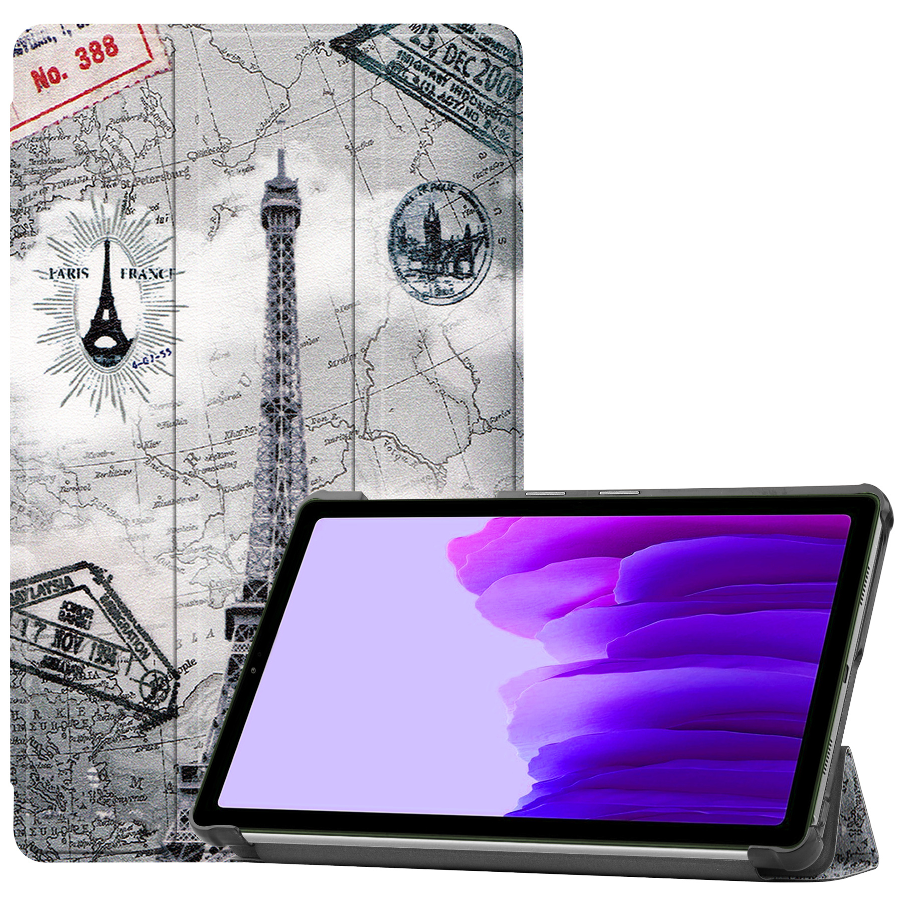 Case2go - Tablet Hoes geschikt voor Samsung Galaxy Tab A7 Lite (2021) - Tri-Fold Book Case - Eiffeltoren afbeelding