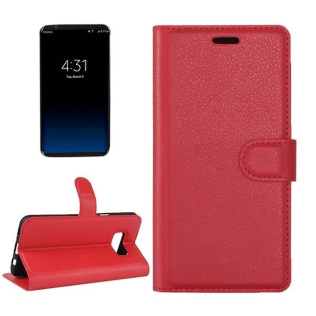 Hoesje geschikt voor Samsung Galaxy S8 Plus - Litchi Wallet Case - Rood
