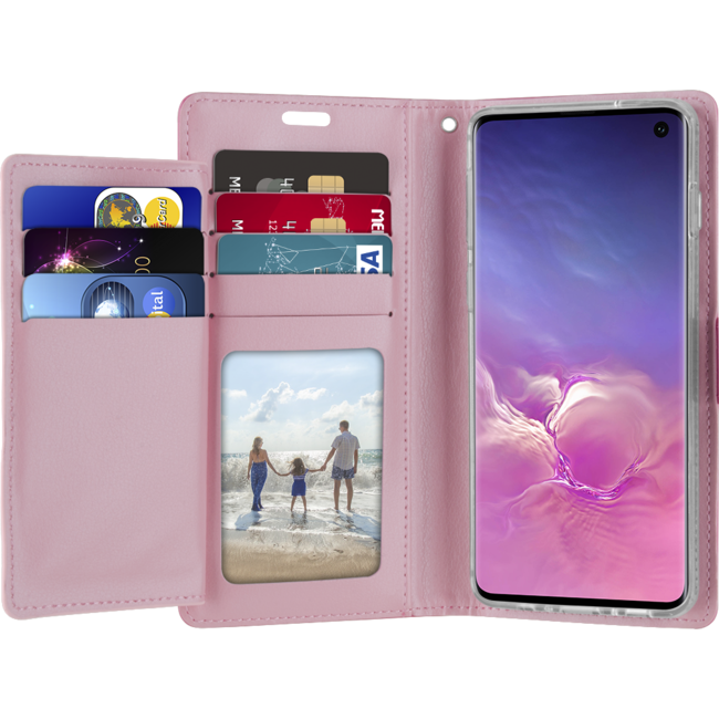 Hoesje geschikt voor iPhone 12 Pro Max - Goospery Rich Diary Case  - Hoesje met Pasjeshouder - Magenta