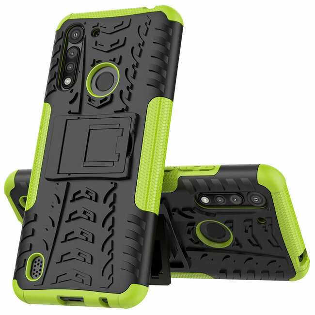 Hoesje geschikt voor Motorola One Macro - Schokbestendige Back Cover - Groen