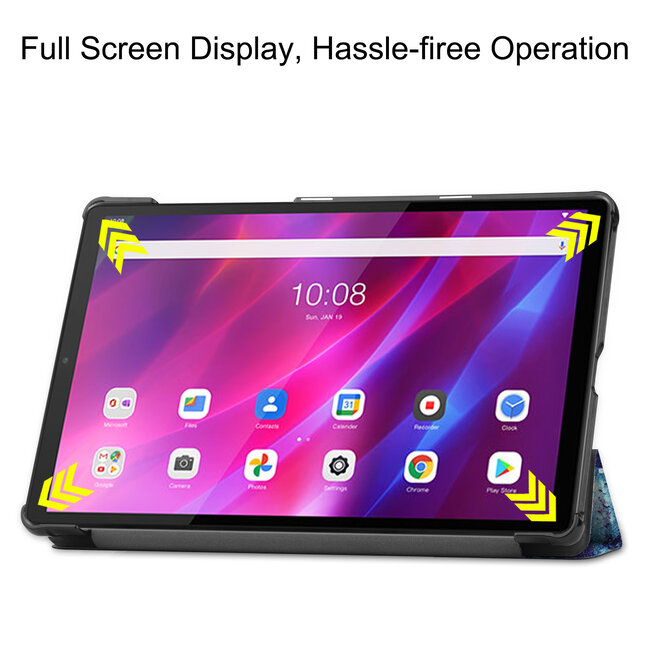 Tablet hoes geschikt voor Lenovo Tab K10 (10.3 Inch) - Tri-Fold Book Case - Sterrenhemel