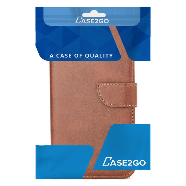 Case2go - Hoesje geschikt voor Samsung Galaxy S20 - Wallet Book Case -  Ruimte voor 3 pasjes - Donker Bruin