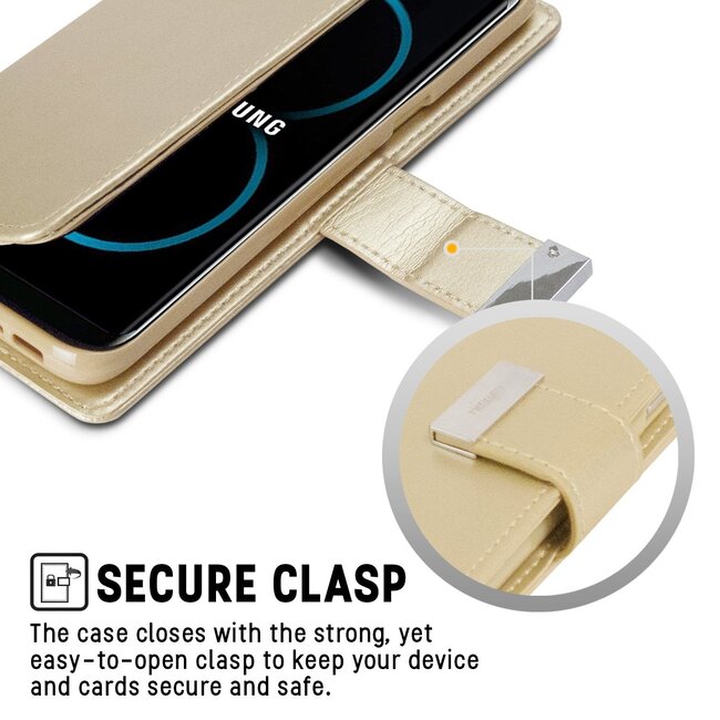 Wallet Case geschikt voor iPhone XS Max - Goospery Rich Diary - Goud