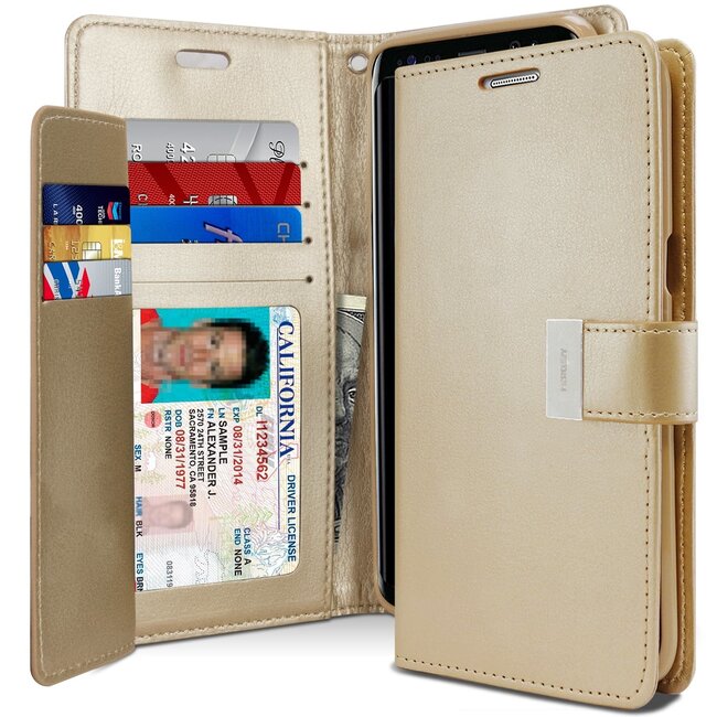 Wallet Case geschikt voor iPhone XS Max - Goospery Rich Diary - Goud