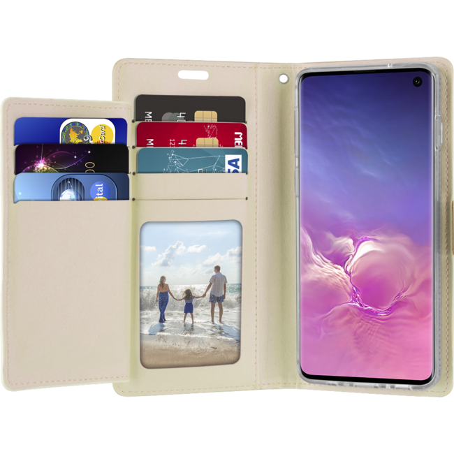 Wallet Case geschikt voor iPhone XS Max - Goospery Rich Diary - Goud