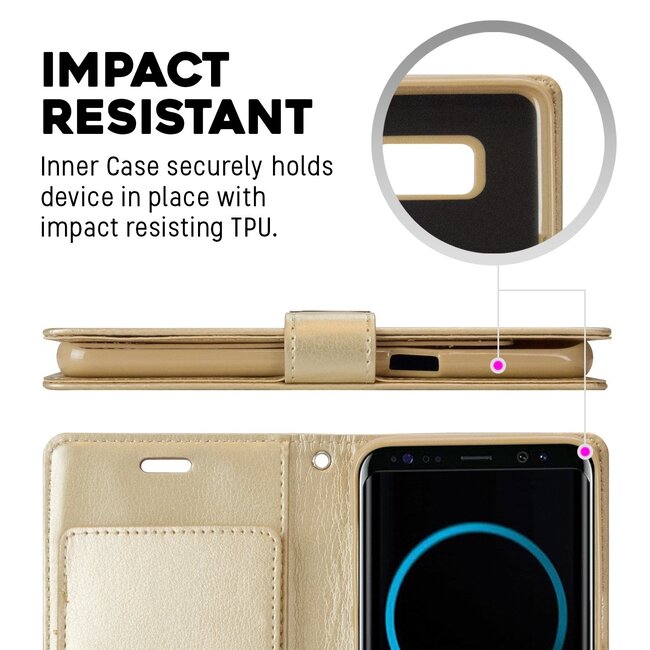 Wallet Case geschikt voor iPhone XS Max - Goospery Rich Diary - Goud