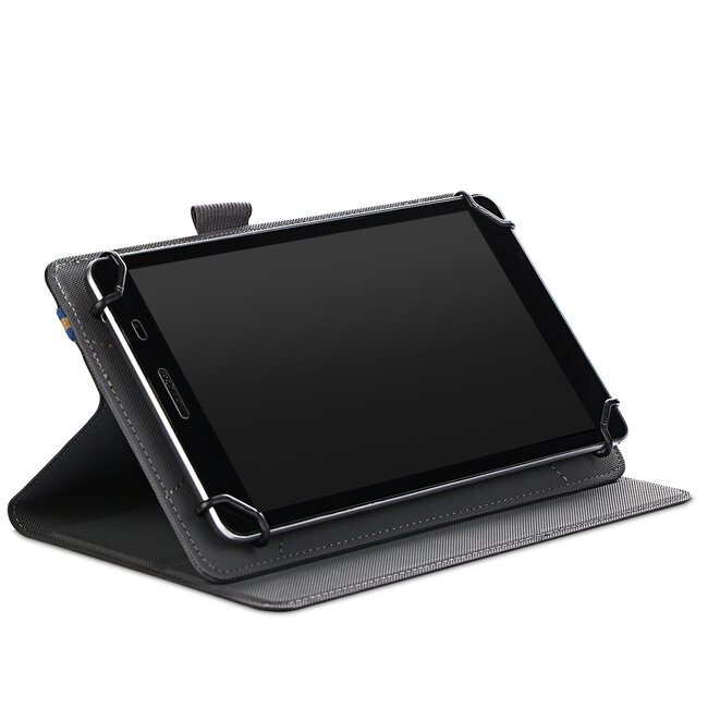 Universele 7/8 inch tablet hoes - Wallet Book Case - Grijs