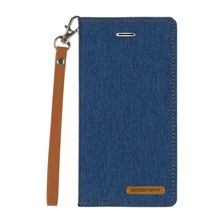 Mercury Goospery Hoesje geschikt voor Samsung Galaxy A8 Pus (2018) - mercury canvas flip wallet case - blauw