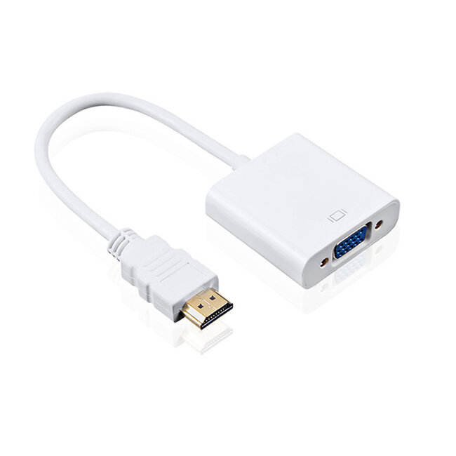 HDMI naar VGA met audio Adapter Kabel - 25 cm - 1080p Full HD - Wit