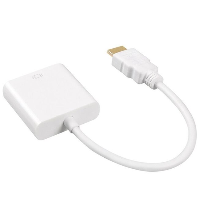 HDMI naar VGA met audio Adapter Kabel - 25 cm - 1080p Full HD - Wit
