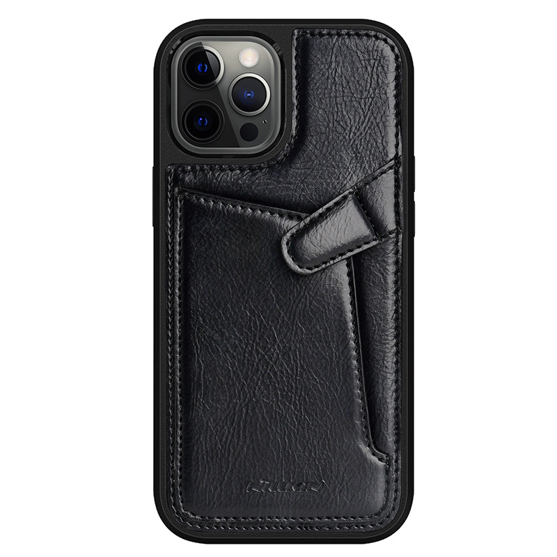 Nillkin - Hoesje geschikt voor iPhone 12 / 12 Pro - Aoge Leather Case Serie - Book Case - Zwart afbeelding