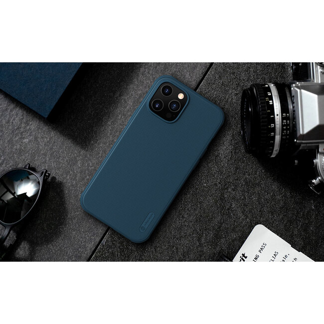 Nillkin - Hoesje geschikt voor iPhone 12 Pro Max - Super Frosted Shield Pro - Back Cover - Blauw