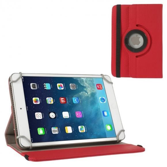 8 inch tablet hoes 360 graden draaibaar rood - universeel afbeelding