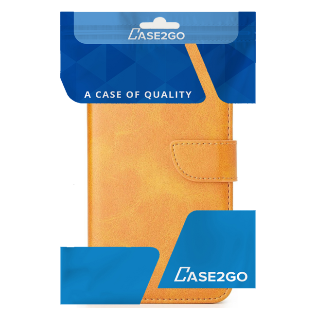 Case2go - Hoesje geschikt voor Samsung Galaxy A11 - Wallet Book Case -  Ruimte voor 3 pasjes - Licht Bruin