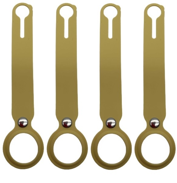4-Pack Case2go - Hoesje geschikt voor Apple AirTag - Sleutelhanger - Hanger voor Airtag - Geel afbeelding