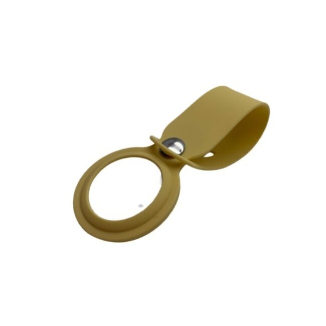 4-Pack Case2go - Hoesje geschikt voor Apple Airtag en Airtag 2 - Sleutelhanger - Hanger voor Airtag - Geel