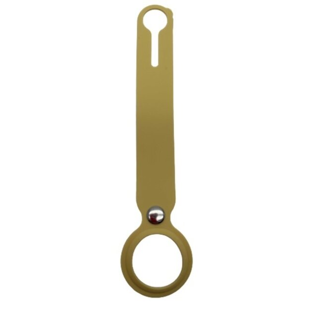 4-Pack Case2go - Hoesje geschikt voor Apple Airtag en Airtag 2 - Sleutelhanger - Hanger voor Airtag - Geel