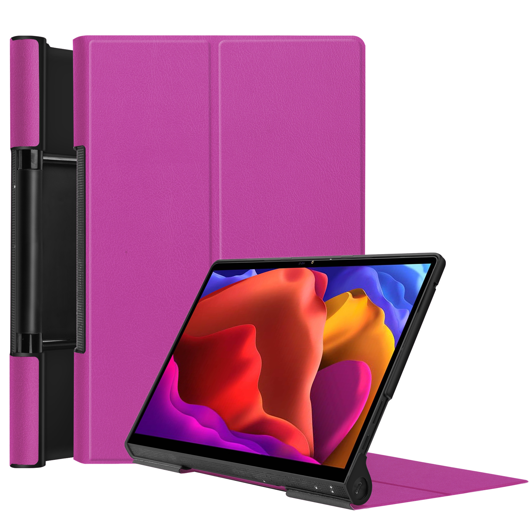 Tablet Hoes geschikt voor Lenovo Yoga Tab 13 (2021) - Tri-Fold Book Case - Paars afbeelding