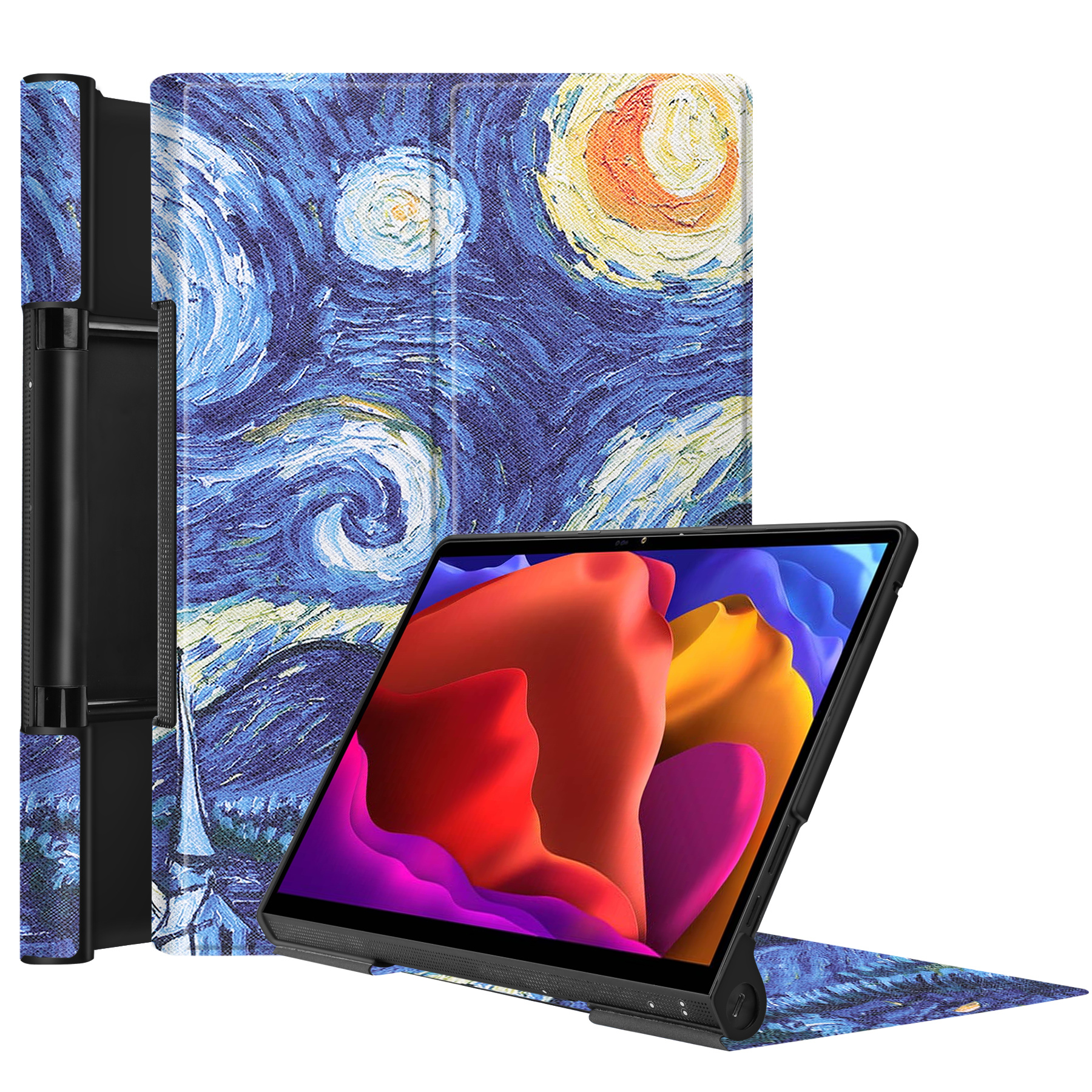 Tablet Hoes geschikt voor Lenovo Yoga Tab 13 (2021) - Tri-Fold Book Case - Sterrenhemel afbeelding