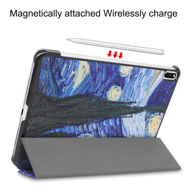 Tablet hoes geschikt voor Huawei MatePad Pro 10.8 (2021)- Tri-Fold Book Case - Sterrenhemel