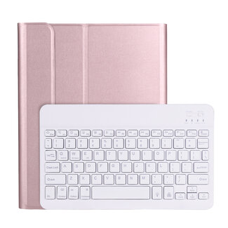Case2go Bluetooth Keyboard Case geschikt voor Apple iPad Pro 11 (2022/2021/2020/2018) - Bluetooth Toetsenbord hoes - Toetsenbord verlichting - RosÃ© Goud