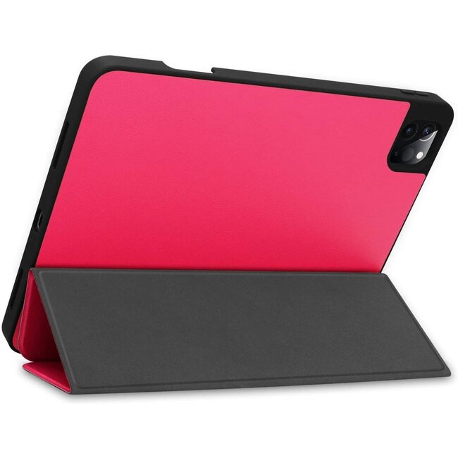 Tablethoes geschikt voor Apple iPad Pro 11 (2022/2021/2020/2018)  - Tri-Fold Book Case - Apple Pencil Houder - Magenta