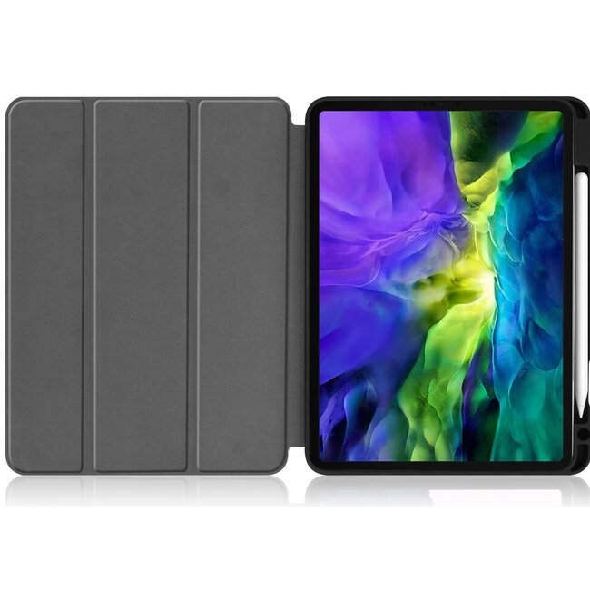 Tablethoes geschikt voor Apple iPad Pro 11 (2022/2021/2020/2018)  - Tri-Fold Book Case - Apple Pencil Houder - Magenta