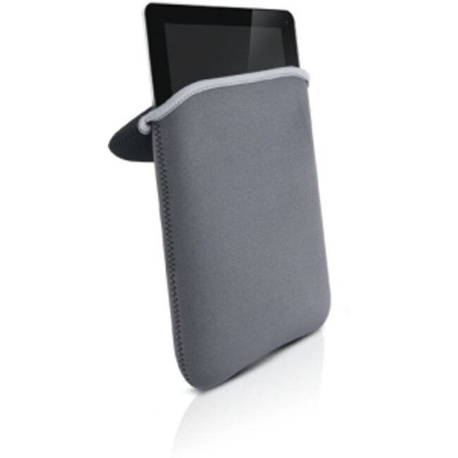 8 inch - universele neoprene tablet sleeve - Zwart / Grijs