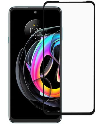 Screenprotector geschikt voor Motorola Edge 20 Lite - Full Cover Screenprotector - Zwart afbeelding