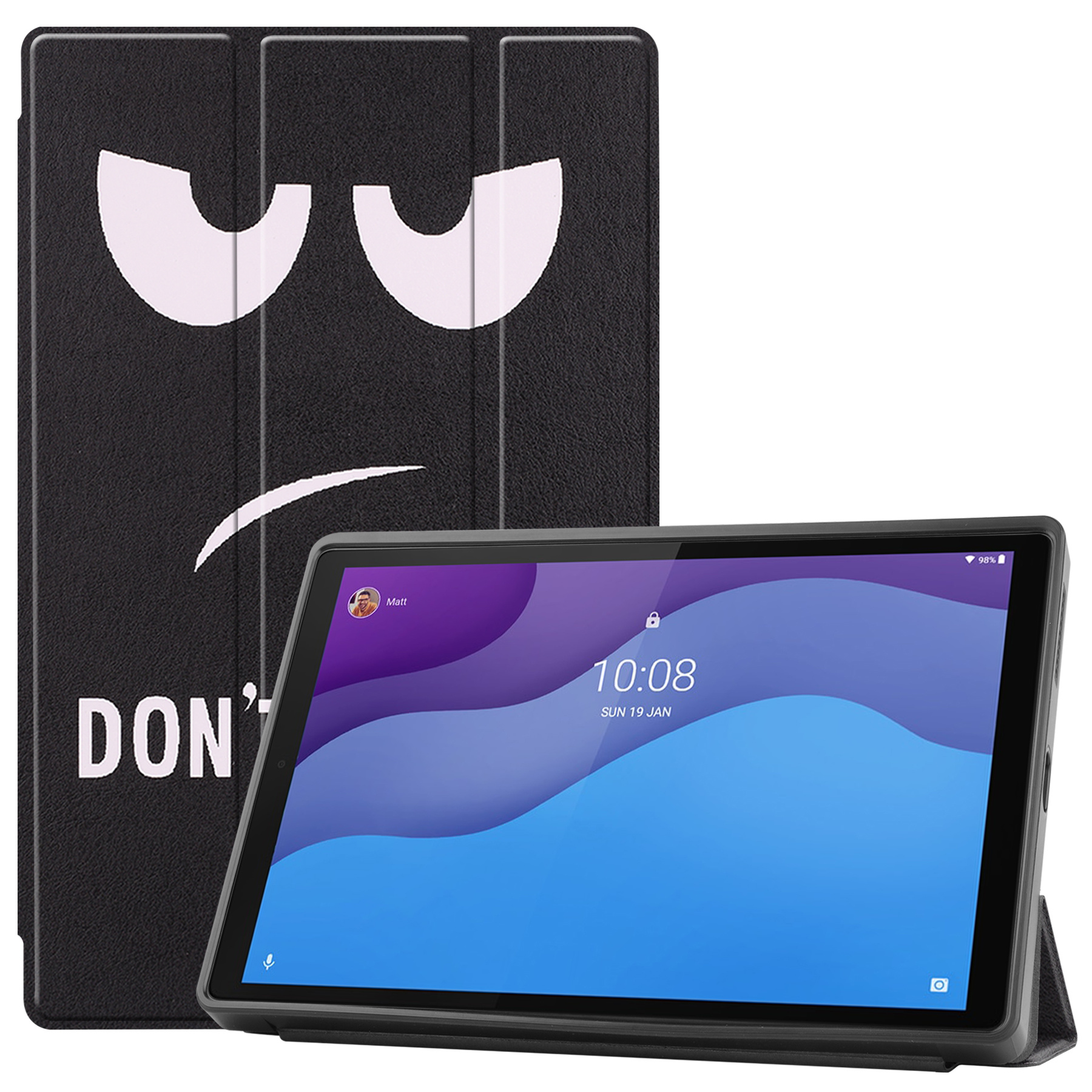 Tablet hoes geschikt voor Lenovo Tab M10 - 10.1 inch - TB-X306f - Book Case met TPU cover - Don't Touch Me afbeelding