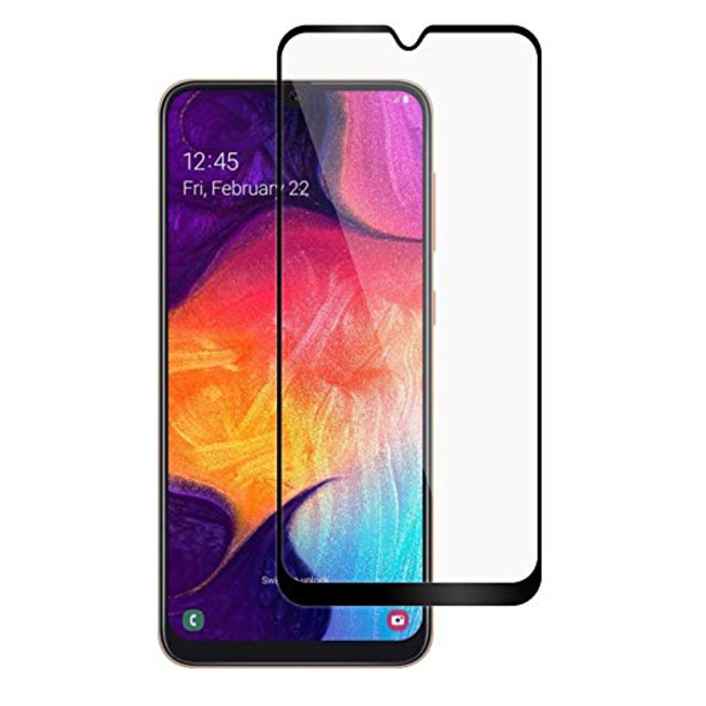 Screenprotector geschikt voor Samsung Galaxy A10 - Full Cover Screenprotector - Gehard Glas - Zwart