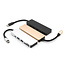USB Splitter & SD Kaartlezer - USB Hub 3.0 - 2 Poorten - USB-C aansluiting - Aluminium - Zwart