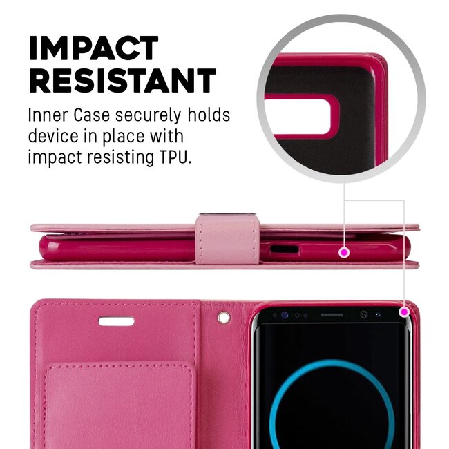 Wallet Case geschikt voor iPhone XS Max - Goospery Rich Diary - Roze