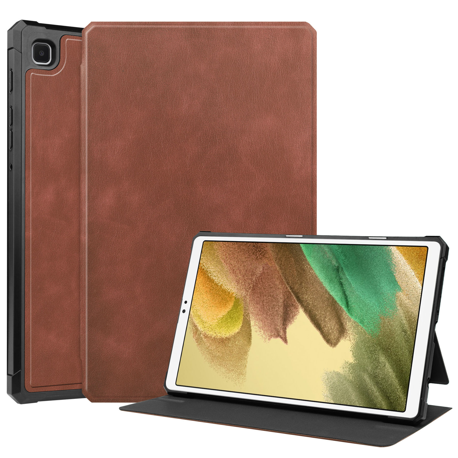 Tablet Hoes geschikt voor Samsung Galaxy Tab A7 Lite - PU Leer Folio Book Case - Bruin afbeelding