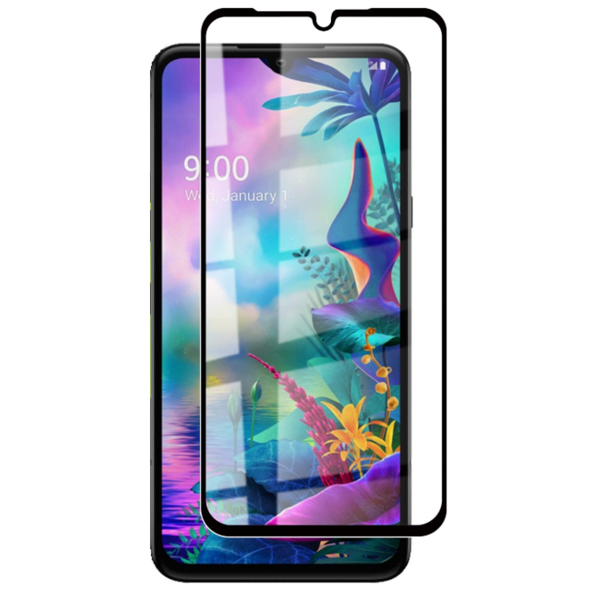 Screenprotector geschikt voor LG V50s ThinQ - Full Cover Screenprotector - Gehard Glas - Zwart