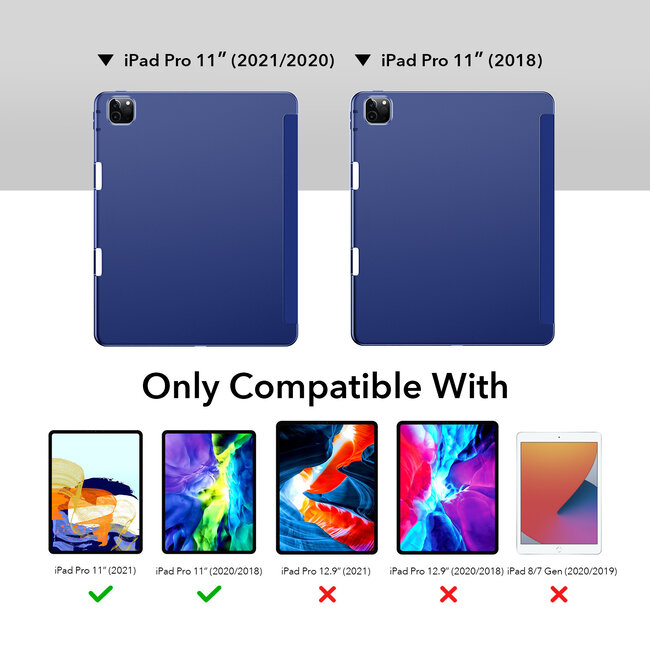 Tablet hoes geschikt voor iPad Pro 11 (2021) - Rebound Pencil Case - Blauw