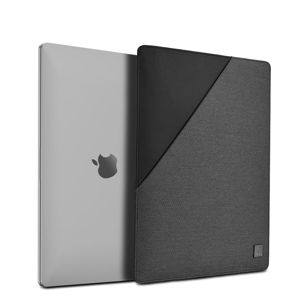 WIWU Blade Sleeve - Macbook Sleeve - 13.3 inch - Waterafstotend polyester - Zwart/Grijs afbeelding